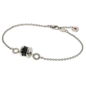 Bulgari Silver and Black Chain Bracelet